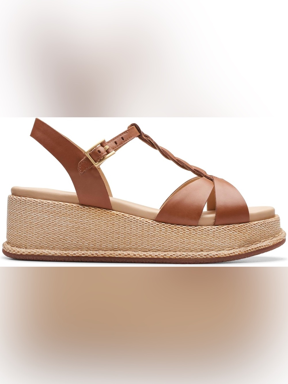 Clark’s Kimmie Twist Brown Woven Platform Sandal NWOT